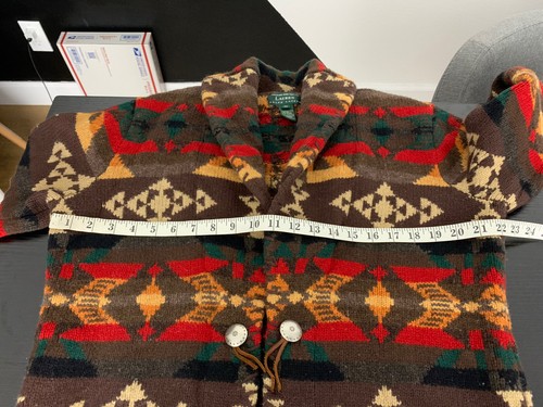 Ralph Lauren Brown Southwestern Sweater Cardigan Native Coat Aztec Camping Ranch - Picture 4 of 7