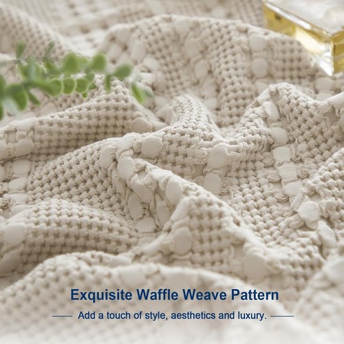 PHF 100% Cotton Waffle Weave Blanket King Size for Bed, Lightweight Washed... - Picture 5 of 238
