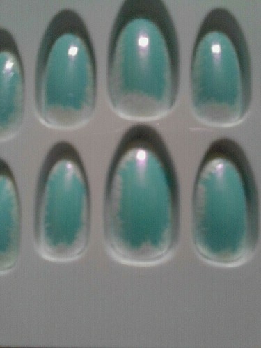 Elegant Touch False/Fake Nails 'Frosted Fancy' Blue/Green Stiletto Brand New - Picture 7 of 9