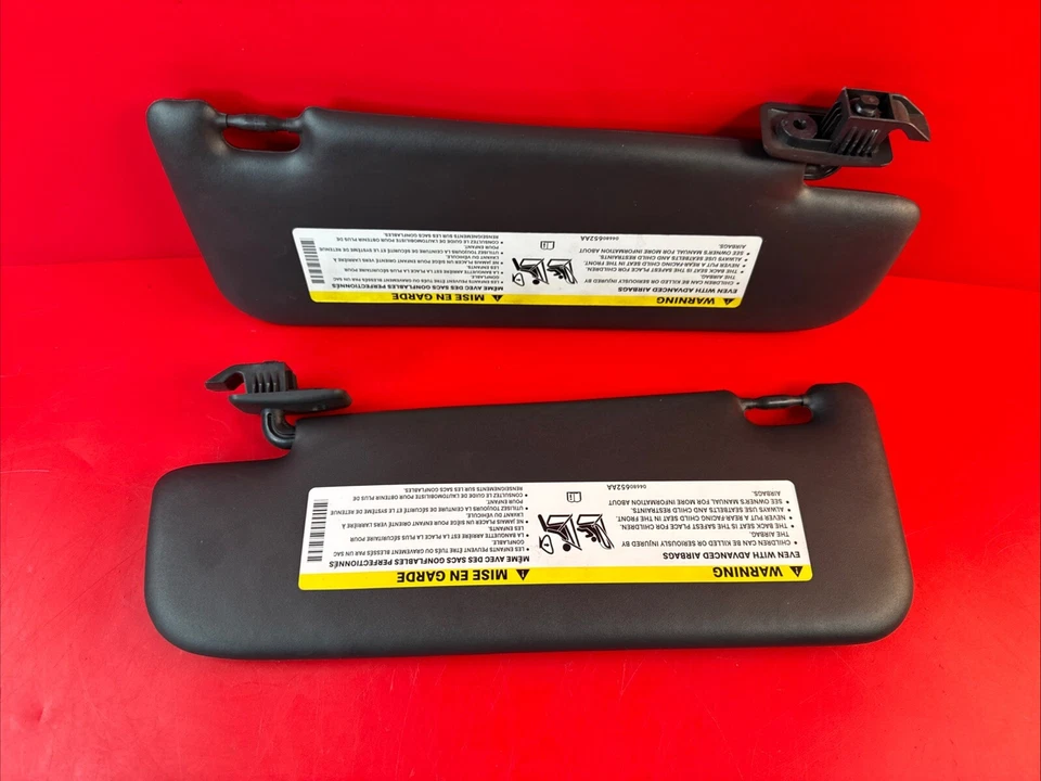 2012-2017 Fiat 500 DRIVER PASSENGER Sun Visors Set Pair 12 13 14 15 16 BLACK - Image 2 of 4