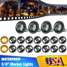20x Smoked Amber Led Marker Lights 34truck Trailer Round Side Bullet Light 12v 20x Smoked Amber Led Marker Lights 34truck Trailer Round Side Bullet Light 12v