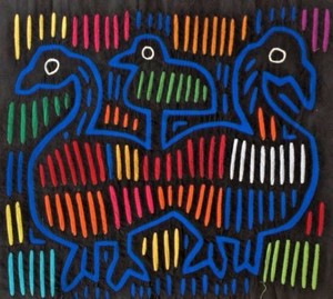 mola art 1960s vintage reverse appliqué panama san blas cuna