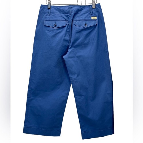 Polo Ralph Lauren Wide Leg Cropped Pants - Blue - size 4 - Picture 2 of 8