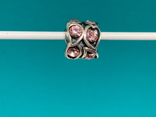 ๐ธ Chamilia 925 Sterling Silver Paisley Rose Pink CZ Bead ๐ธ - Picture 2 of 6