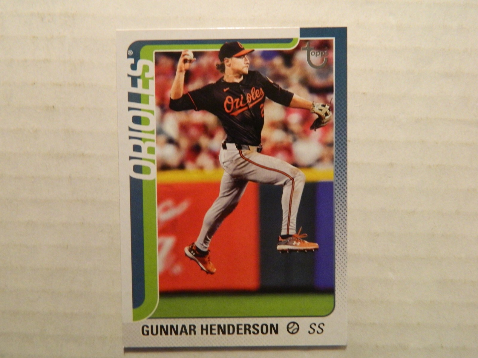 2025 Topps 1 Vintage Short Print Card of Gunnar Henderson - Orioles  # 14/99