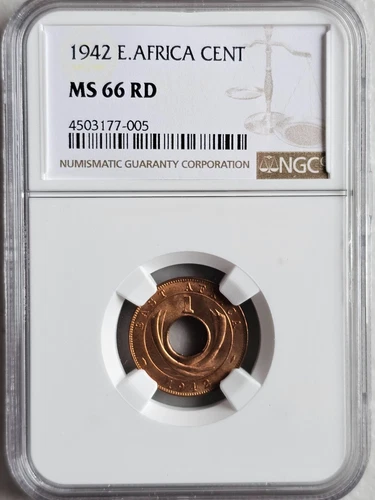British East Africa 1 Cent 1942 NGC MS 66 RD