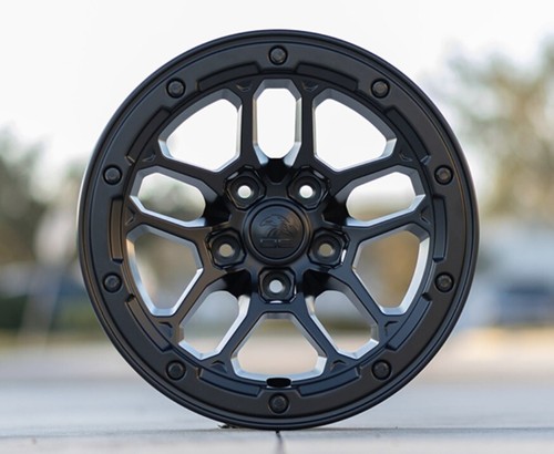 17 inch Satin Black Defiant DF01 Wheels Set (4) Rims Fit Jeep Wrangler Gladiator - Picture 6 of 12