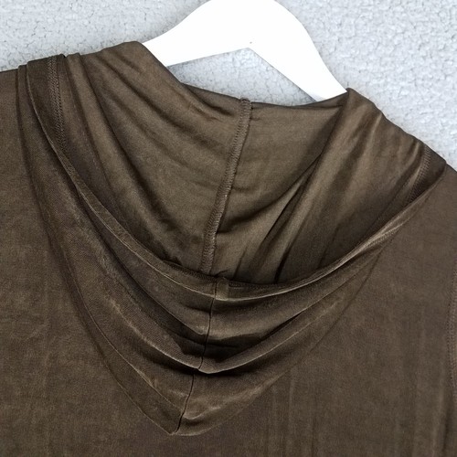 Gilet con cappuccio donna Chico's Travelers 2/large Slinky full zip viaggio marrone - Foto 6 di 11