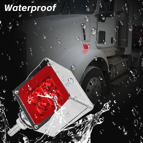 3inch Square Double Stud Mount Pedestal Cab Fender Dual Face Light LED Truck - Picture 8 of 8
