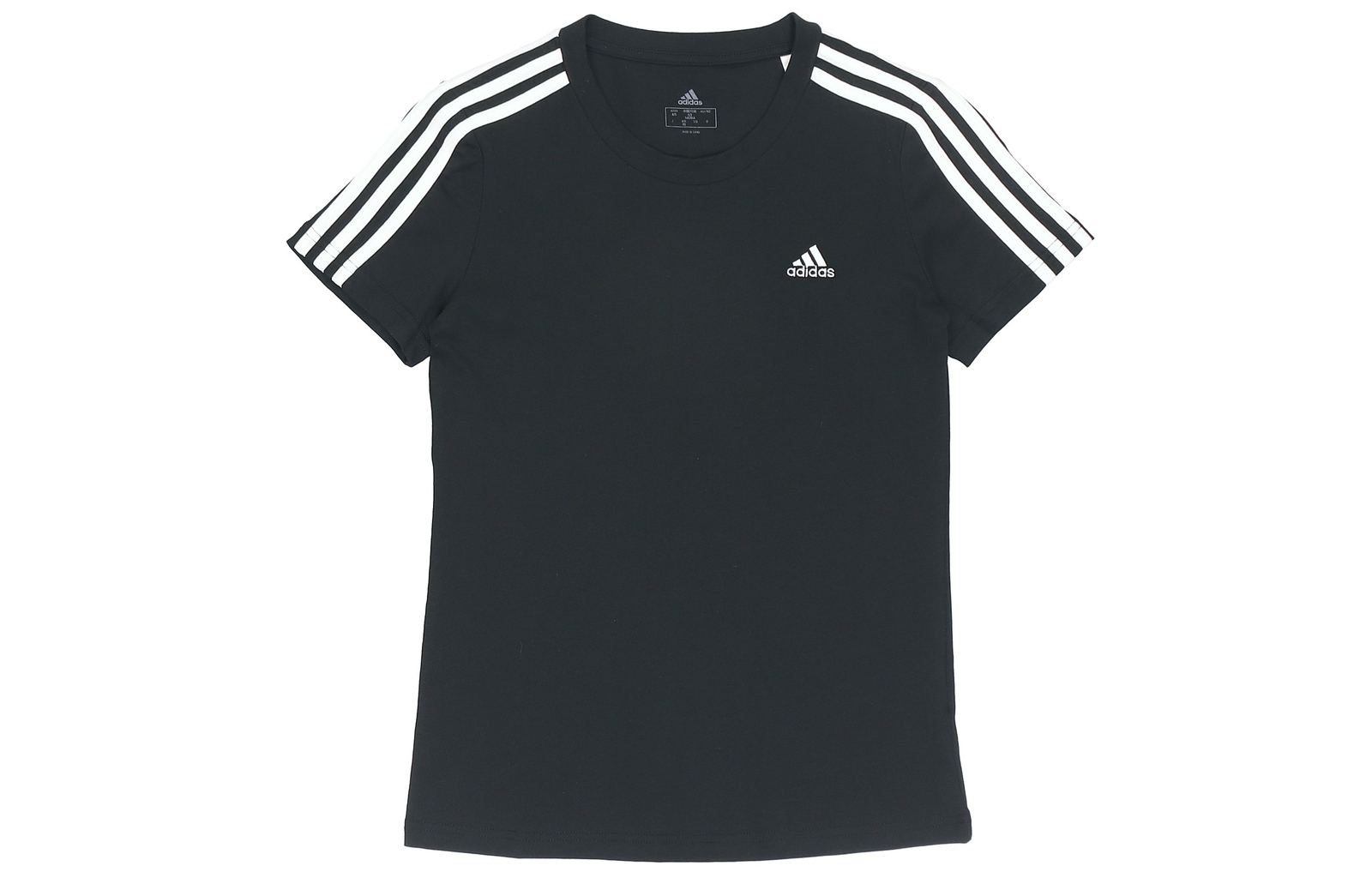 спортивная футболка adidas с круглым вырезом и коротким рукавом в 3 полосы