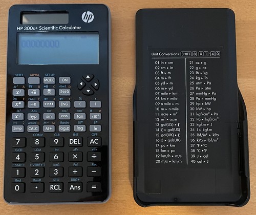 Hewlett Packard HP 300s+ Scientific Calculator Solar Works with Case