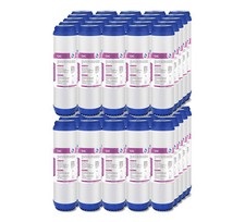 50 Pack 10"x2.5" 5 Micron Granular Activated Carbon GAC Water Filter Cartridges