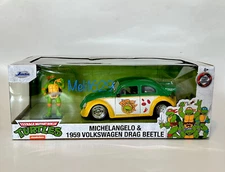 JADA TEENAGE MUTANT NINJA TURTLES 1/24 1959 VOLKSWAGEN & MICHAEL ANGELO FIGURE