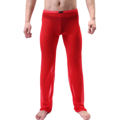 Herren Durchsichtig Netz Pyjama Unterteil Niedrige Taille Atmungsaktiv Hose Trousers Loungewear - Bild 14 von 18