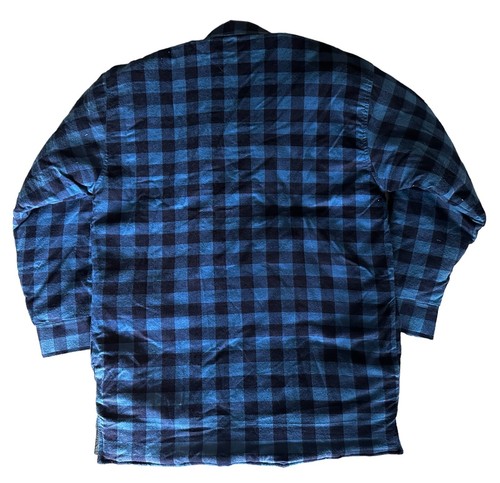 WILDERNESS Herren Jacke Reißverschluss blau schwer gesteppt gefüttert Flanell kariert Vintage 90er M - Bild 5 von 9