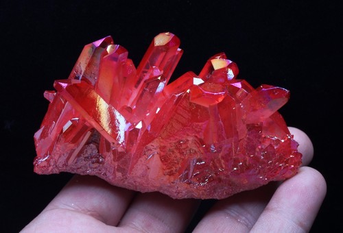177.4g TOP PRETTY RED FLAME AURA Quartz Crystal point cluster Healing - Picture 9 of 12