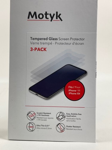Motyk iPhone 11 & Xs Screen Protector Tampered Glass 3 pack New