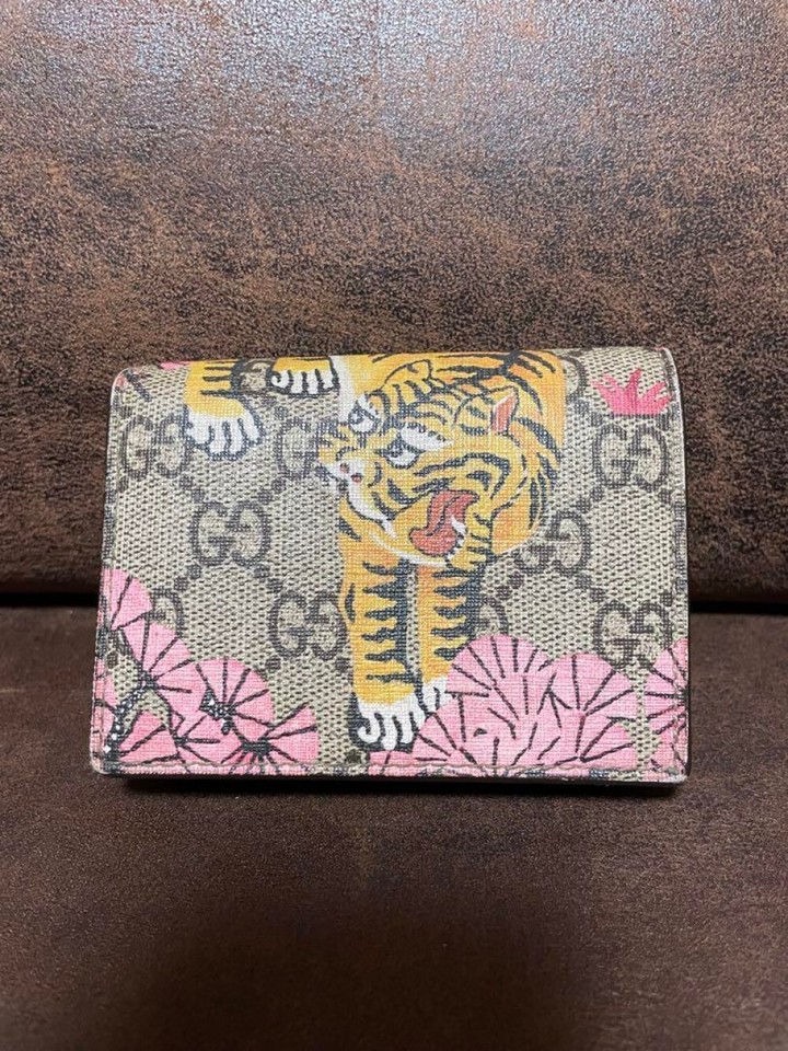Authentic Gucci Wallet Multicolor H8.5cm W11cm Cherry Blossom Bengal