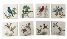 Lot of 8 "H R Johnson" Birds, Ducks  Geese Ceramic Tiles, Made In England 3" 3"