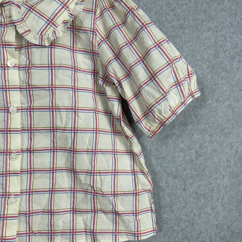 H&M Top Cute Collar Size 7 Girls Pink Blue Cream - Imagen 3 de 6