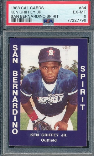 PSA 6 KEN GRIFFEY JR HOF RC ROOKIE 1988 CAL CARDS 34 GRADED EX-MT NEW SLAB TPHLC
