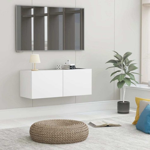 80/100/120cm Wall Mounted TV Cabinet Unit Floating Stand Storage Cupboard , Uk - Picture 9 of 21