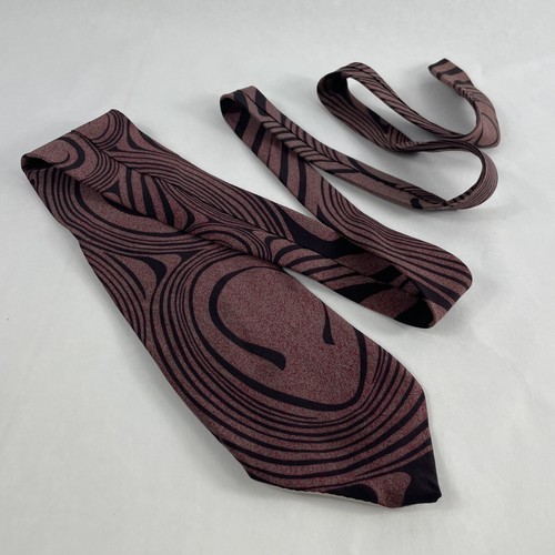 Vintage Carlo Palazzi Mens Tie, Red & Black Designer Art Pattern - Picture 7 of 7