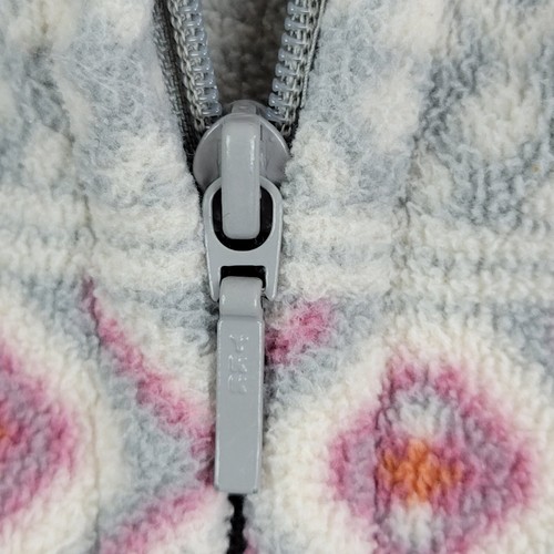 Uniqlo jacket womens fleece full zip 2008 gray orange pink small 36 chest pocket - Picture 15 of 18
