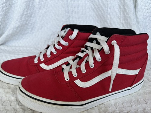 Vans Sk8-Hi Youth 7.0 High Top Racing Red White Sneaker - Picture 2 of 7