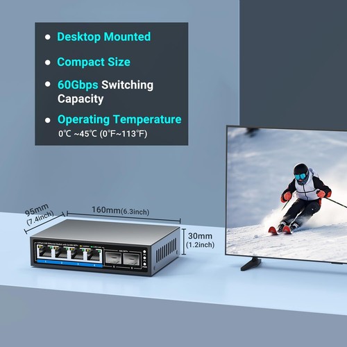 Switch Ethernet Non géré à 6 Ports de 2.5Go avec 4 Ports Base-T 2.5G 2 Ports ... - Afbeelding 7 van 7