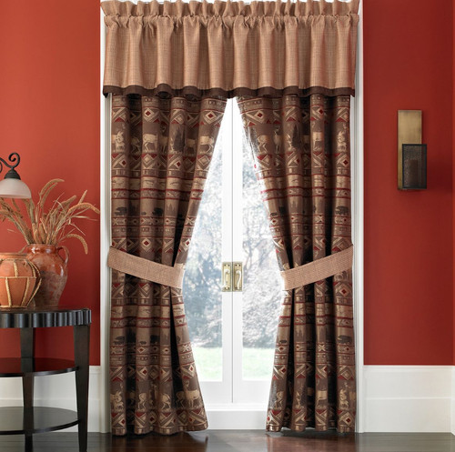 CUSTOM LISTING Croscill PONDERA Drapes Valance 5PC Set Red Bronze - Bild 2 von 2
