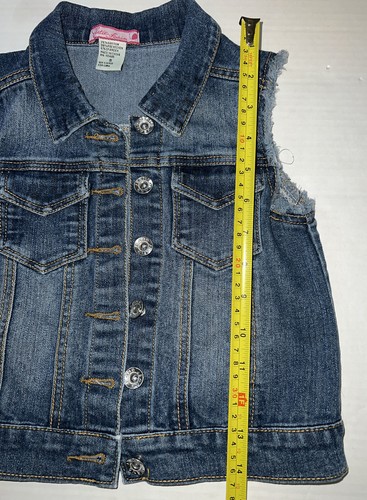 Cutie Fashion Girl’s Denim Jean Vest Sz:S med wash stretch - Picture 4 of 6