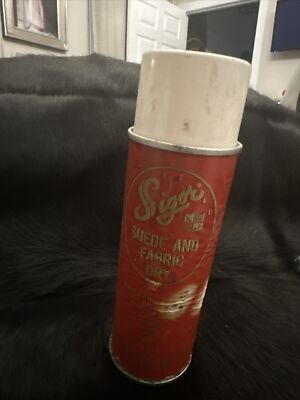 Vintage Sigor  Suede And Fabric Dry Spray Can 4.5oz. Empty Advertising Item RARE