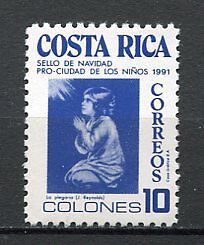 35406) COSTA RICA 1991 MNH** Praying Child, by Reynolds 1v - Afbeelding 1 van 1