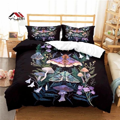 Moth Mushroom Flower Bedding Set for Quilt Cover Comforter Cover Bedding Set - Picture 28 of 28
