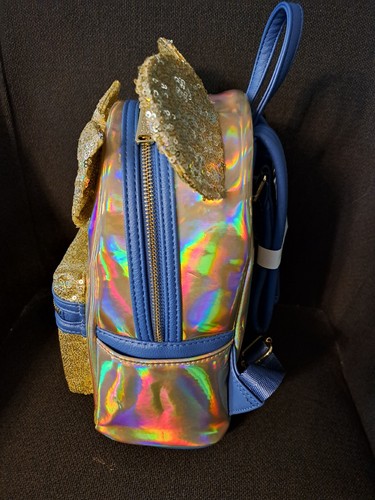 Disney Parks Loungefly Mini Backpack 50th Anniversary Gold EARidescent + EARS - Picture 4 of 10