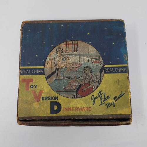 Bambola vintage salice blu porcellana bambini set da tè Giappone set da gioco regalo - Foto 4 di 16