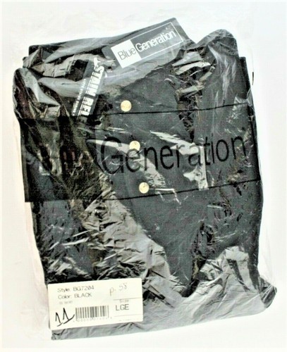 Blue Generation Polo Men's Black Short Sleeve 3 Button Size Large NWT