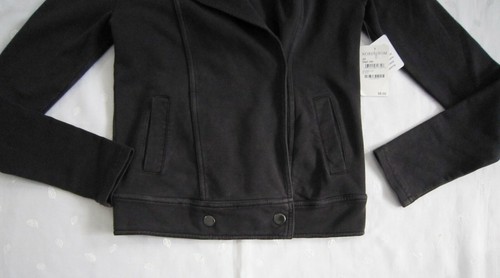 NWT frenchi NORDSTROM Women's Washed Black Terry Moto Biker Jacket Size XS - Picture 8 of 12