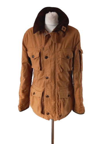 Giacca meccanica J Crew Field uomo XS cappuccio marrone full zip utility field vintage - Foto 2 di 12