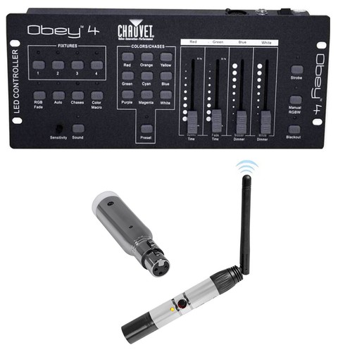 Chauvet Obey 4 Channel Wireless DMX-512 Light Controller+Receiver+Transmitter - Picture 1 of 12