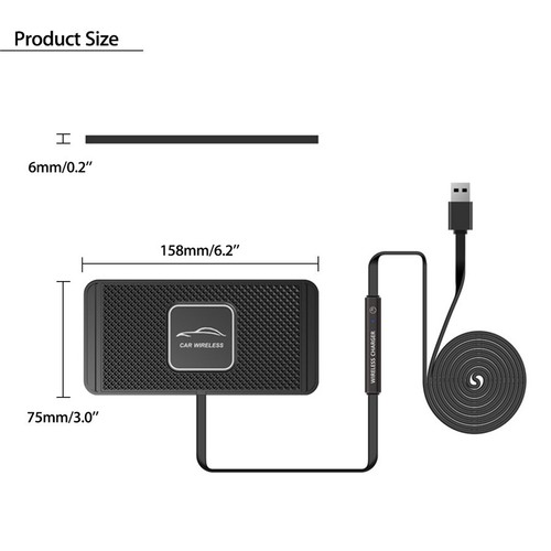 Car Fast Charger Pad For Apple iPhone Samsung Auto Dashboard Holder Accessories - Picture 2 of 21
