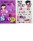 Girls Pink & Purple Birthday Card Born To Shop & Just For You