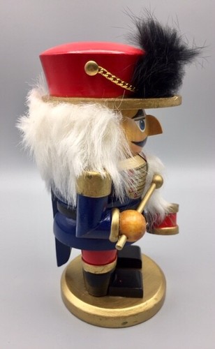 Nutcracker Wooden Toy Soldier with a Drum 6.5" tall Red and Blue Christmas Cute - Picture 3 of 10