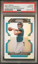 [PSA 10] 2021 Trevor Lawrence Panini Prizm #V-331 Silver Variation Rookie RC