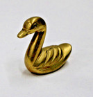 Brass Figure Swan Goose Solid Vintage Small Size Aged Patina Decorator Piece