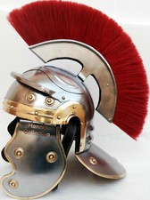 Roman Wearable Imperial Gallic Centurion Helmet w/ Red Crest  Liner LARP SCA
