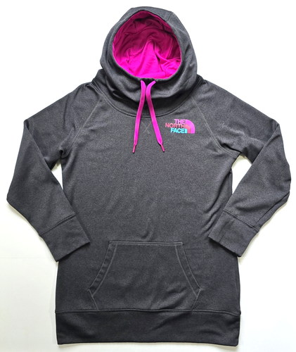 THE NORTH FACE CRESCENT WASSERFALLAUSSCHNITT PULLOVER PERFORMANCE HOODIE DAMEN Gr. L GRAU