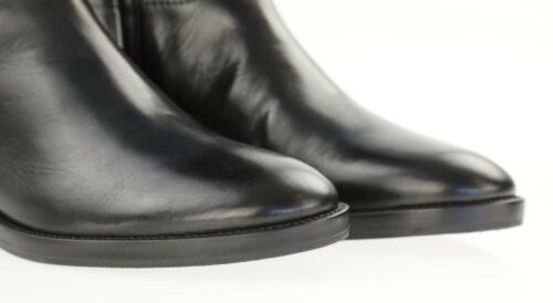 BOTAS TORY BURCH SIENNA NEGRAS GALEÓN CUERO DORADO HEBILLA ALTA CON CREMALLERA 9.5 - Imagen 10 de 12