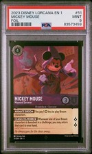 Disney Lorcana Mickey Mouse Wayward Sorcerer 51 /204 FOIL PSA 9 MINT Super Rare